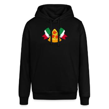 Lustiges Italien Pizza Geschenk - Stanley/Stella Unisex Hoodie SOUNDER - Schwarz - Vorne - Alina (178cm) & Michal (187cm)