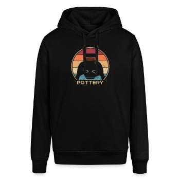 Retro Pottery Wheel Hobby Pottery Pro Lover - Stanley/Stella SOUNDER Unisex Hoodie - black - Front - Alina (178cm) & Michal (187cm)