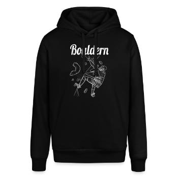 Bouldern Boulder Klettern Boulderer Bouldering - Stanley/Stella Unisex Hoodie SOUNDER - Schwarz - Vorne - Alina (178cm) & Michal (187cm)