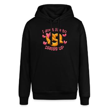 Shirt I Mog mi ned Aufbrezeln Pretzels - Stanley/Stella SOUNDER Unisex Hoodie - black - Front - Alina (178cm) & Michal (187cm)