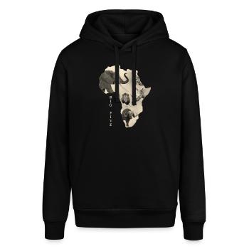 Afrika Big 5 - Elefant Löwe Leopard Büffel Rhino - Stanley/Stella Unisex Hoodie SOUNDER - Schwarz - Vorne - Alina (178cm) & Michal (187cm)