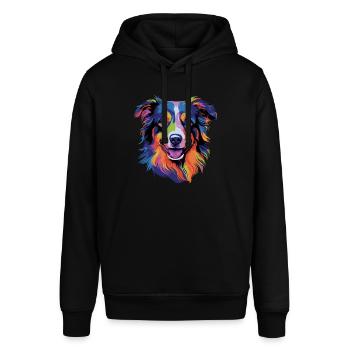 Australian Shepherd Colorful Aussie - Stanley/Stella Unisex Hoodie SOUNDER - Schwarz - Vorne - Alina (178cm) & Michal (187cm)