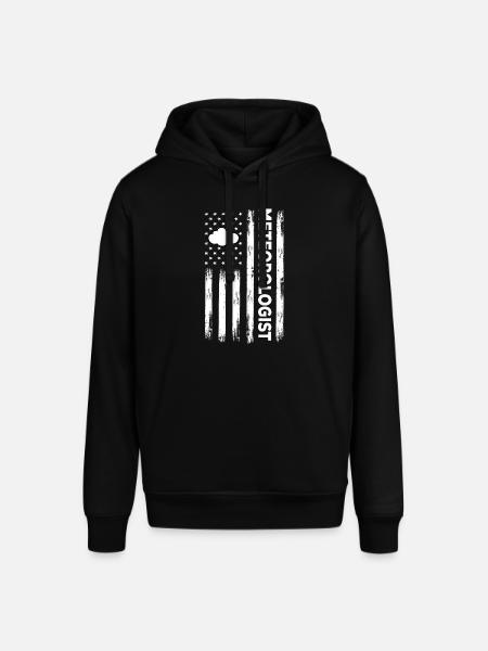USA flag meteorolog Amerika vejr observatør - Stanley/Stella SOUNDER unisex hoodie - sort