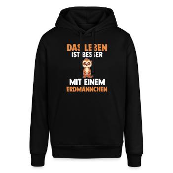 Erdmännchen - Stanley/Stella Unisex Hoodie SOUNDER - Schwarz - Vorne - Alina (178cm) & Michal (187cm)