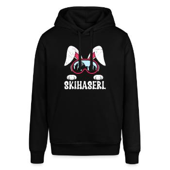 Skihaserl Skihasen Shirt Skihasen Apres Party - Stanley/Stella Unisex Hoodie SOUNDER - Schwarz - Vorne - Alina (178cm) & Michal (187cm)