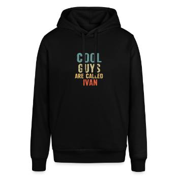 Cool guys are called ivan - Stanley/Stella Unisex Hoodie SOUNDER - Schwarz - Vorne - Alina (178cm) & Michal (187cm)