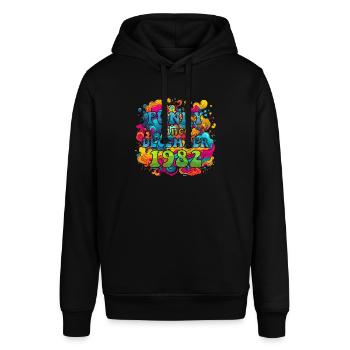 Funky Birthday: December 1982 - Psychadelic - Stanley/Stella SOUNDER Unisex Hoodie - black - Front - Alina (178cm) & Michal (187cm)