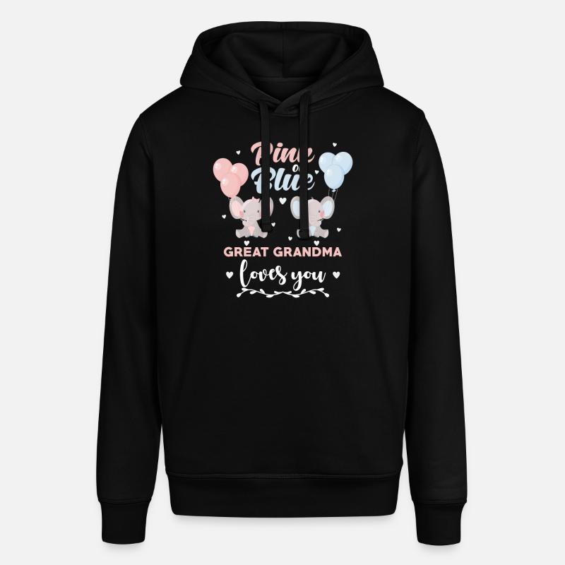 Rosa Oder Blauer Urgroßmutter Elefant - Stanley/Stella Unisex Hoodie SOUNDER - Schwarz