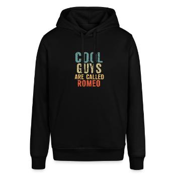 Cool guys are called romeo - Stanley/Stella SOUNDER Unisex Hoodie - black - Front - Alina (178cm) & Michal (187cm)
