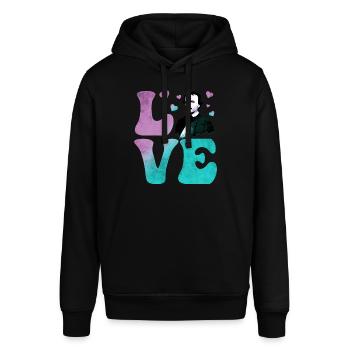 Edgar Allan Poe English Literature LOVE - Stanley/Stella SOUNDER Unisex Hoodie - black - Front - Alina (178cm) & Michal (187cm)