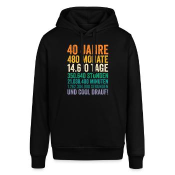 40 Jahre Vierzigster Geburtstag - Stanley/Stella Unisex Hoodie SOUNDER - Schwarz - Vorne - Alina (178cm) & Michal (187cm)