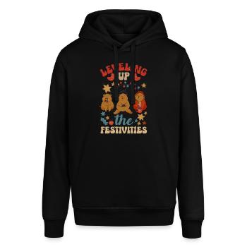 Mode inspirée du jeu Jeux sur le thème des Fêtes - Sweat à capuche SOUNDER Stanley/Stella Unisexe - noir - Devant - Alina (178cm) & Michal (187cm)