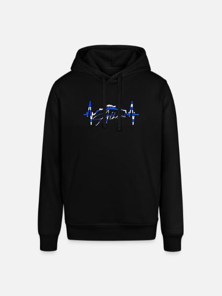 Athens Skyline Heartbeat Greece Acropolis - Stanley/Stella SOUNDER Unisex Hoodie - black