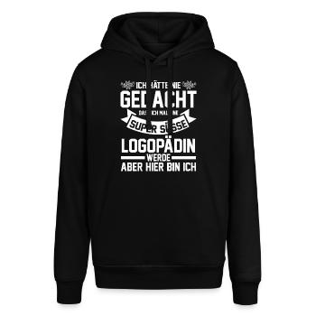 Logopädie Logopädin - Stanley/Stella Unisex Hoodie SOUNDER - Schwarz - Vorne - Alina (178cm) & Michal (187cm)