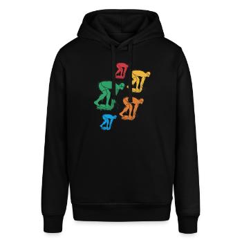Schwimmen Schwimmer Mädchen Jungen Schwimm Kinder - Stanley/Stella Unisex Hoodie SOUNDER - Schwarz - Vorne - Alina (178cm) & Michal (187cm)