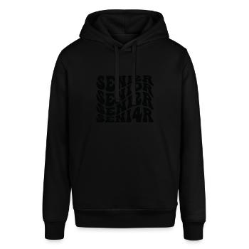 Senior 24 Graduation Class of 2024 Groovy Senior 2 - Stanley/Stella SOUNDER Unisex Hoodie - black - Front - Alina (178cm) & Michal (187cm)