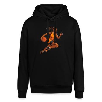 BASKETBALL für immer! - Stanley/Stella Unisex Hoodie SOUNDER - Schwarz - Vorne - Alina (178cm) & Michal (187cm)