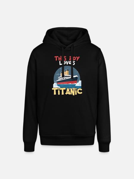 Statek Titanic, ten chłopiec kocha RMS Titanic - Bluza z kapturem typu unisex Stanley/Stella SOUNDER - czarny