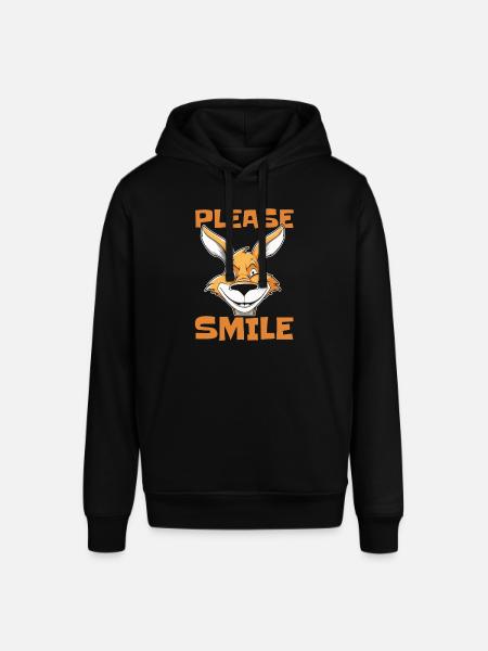 Kangaroo Funny Just Smile - Stanley/Stella SOUNDER Unisex Hoodie - black