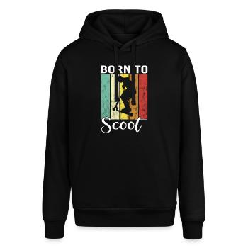 Born to Scoot Stuntscooter Trickscooter Roller - Stanley/Stella Unisex Hoodie SOUNDER - Schwarz - Vorne - Alina (178cm) & Michal (187cm)
