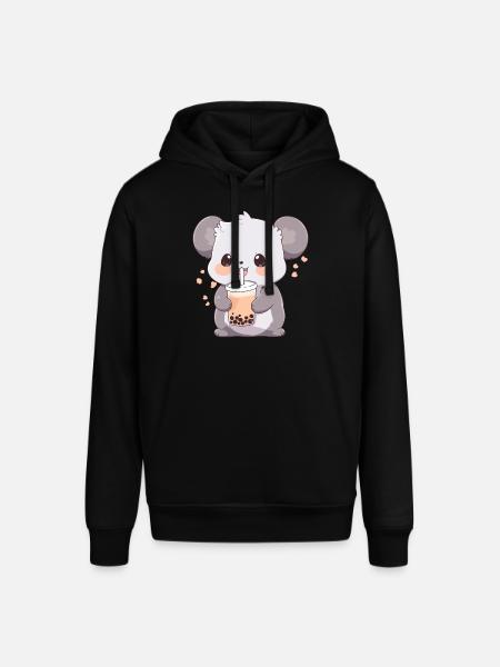 Kawaii Koala Drinks Boba Bubble Tea Chibi - Stanley/Stella SOUNDER Unisex Hoodie - black