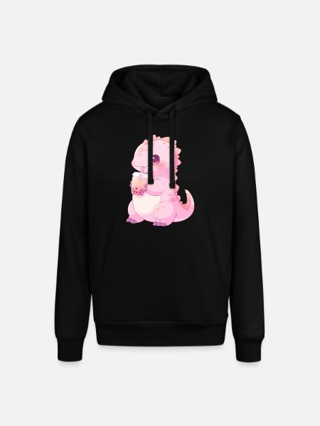 Kawaii Dinosaurus Drinkt Boba Bubble Tea Chibi - Stanley/Stella Uniseks biologische hoodie SOUNDER - zwart