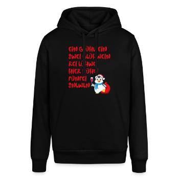 Weihnachtsmarkt Ein Glühwein Swei Glühwein - Stanley/Stella Unisex Hoodie SOUNDER - Schwarz - Vorne - Alina (178cm) & Michal (187cm)