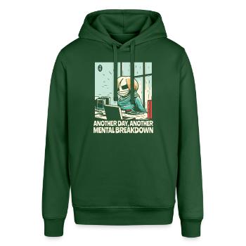 Ein weiterer Nervenzusammenbruch im Büro - Stanley/Stella Unisex Hoodie SOUNDER - Flaschengrün - Vorne - Alina (178cm) & Michal (187cm)