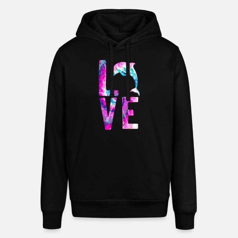 Amour aquarelle dauphin - Sweat à capuche SOUNDER Stanley/Stella Unisexe - noir