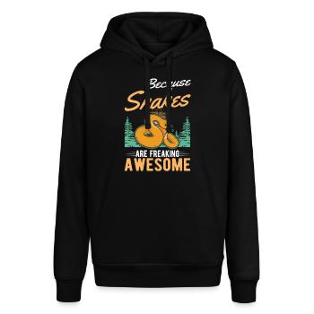 Schlangen Besitzer Schlangenliebhaber - Stanley/Stella Unisex Hoodie SOUNDER - Schwarz - Vorne - Alina (178cm) & Michal (187cm)