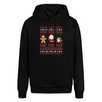 Lustiges Ugly Christmas - Stanley/Stella Unisex Hoodie SOUNDER - Schwarz - Vorne - Alina (178cm) & Michal (187cm)