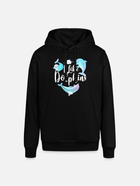 Dolphin I Like Dolphins - Stanley/Stella SOUNDER Unisex Hoodie - black