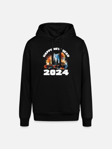 Godt nytår med fyrværkeri i Köln - Stanley/Stella SOUNDER unisex hoodie - sort