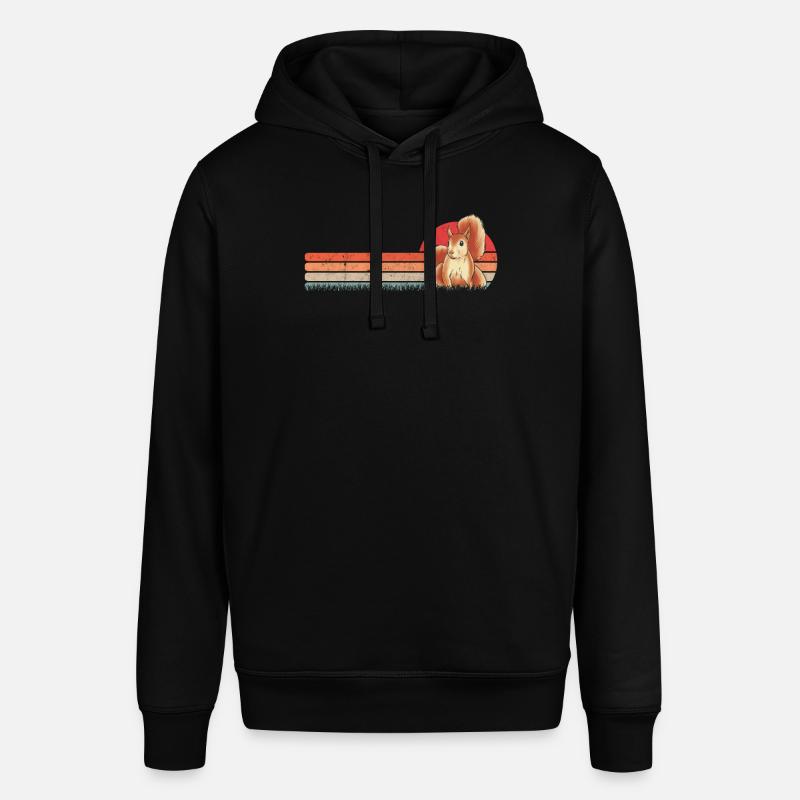 Eichhörnchen Retro Squirrel - Stanley/Stella Unisex Hoodie SOUNDER - Schwarz