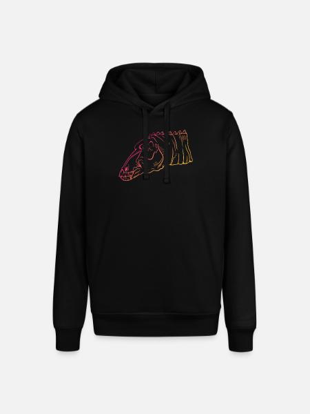 Neon Dino Geometry Art Gift - Stanley/Stella SOUNDER Unisex Hoodie - black
