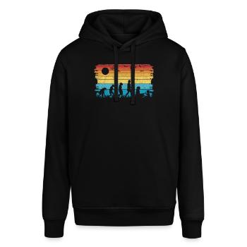 Kindergärtnerin Evolution Erzieherin Kindergarten - Stanley/Stella Unisex Hoodie SOUNDER - Schwarz - Vorne - Alina (178cm) & Michal (187cm)