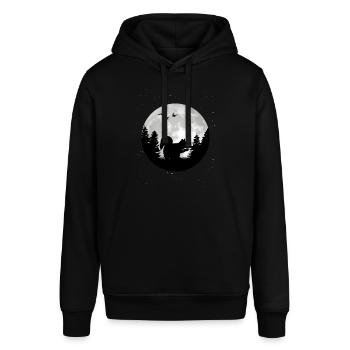 Eichhörnchen Mond - Stanley/Stella Unisex Hoodie SOUNDER - Schwarz - Vorne - Alina (178cm) & Michal (187cm)