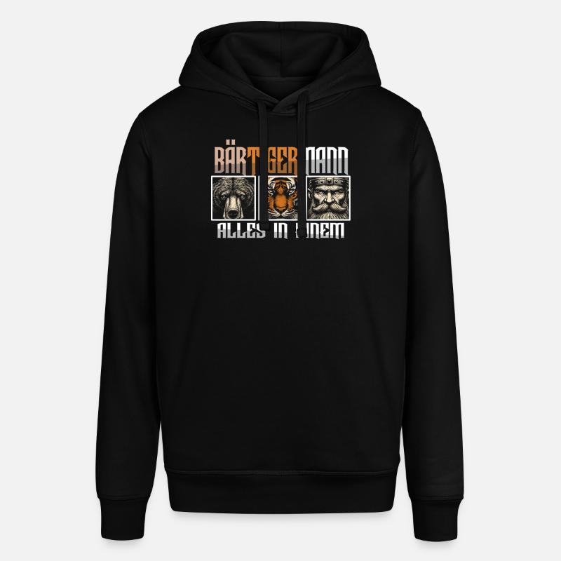 Bärtigermann Bär Tiger Mann Geschenk Bart Sprüche - Stanley/Stella Unisex Hoodie SOUNDER - Schwarz