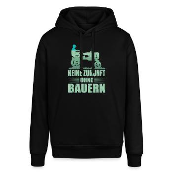 Keine Zukunft Ohne Bauern Landwirt Bauerndemo - Stanley/Stella Unisex Hoodie SOUNDER - Schwarz - Vorne - Alina (178cm) & Michal (187cm)