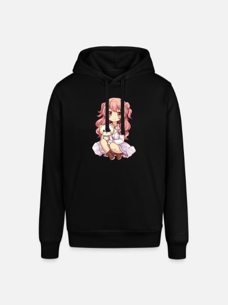 Kawaii Girl Anime Manga Girl and Cat - Stanley/Stella SOUNDER Unisex Hoodie - black