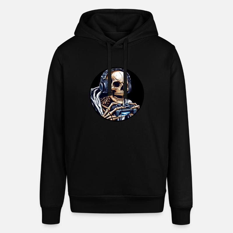 Skelett mit Gamecontroller und Kopfhörern - Stanley/Stella Unisex Hoodie SOUNDER - Schwarz