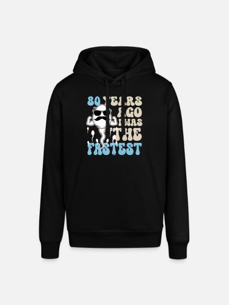 80th Birthday Funny Sayings - Stanley/Stella SOUNDER Unisex Hoodie - black