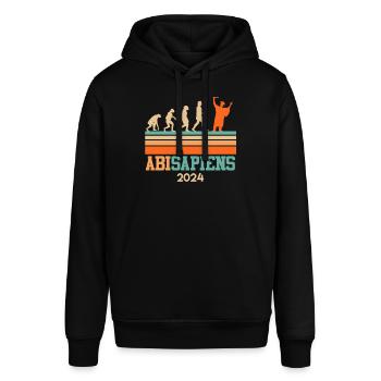 Abiturienten ABISAPIENS Abi 2024 Abschluss - Stanley/Stella Unisex Hoodie SOUNDER - Schwarz - Vorne - Alina (178cm) & Michal (187cm)