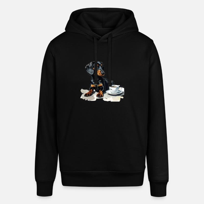 Teckel mignon Doxie avec une tasse de saucisse à café - Sweat à capuche SOUNDER Stanley/Stella Unisexe - noir