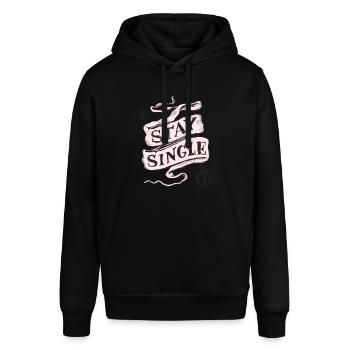 I'm single - Stanley/Stella SOUNDER Unisex Hoodie - black - Front - Alina (178cm) & Michal (187cm)