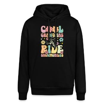 Groovy Snowmobiling Oma - Stanley/Stella Unisex Hoodie SOUNDER - Schwarz - Vorne - Alina (178cm) & Michal (187cm)