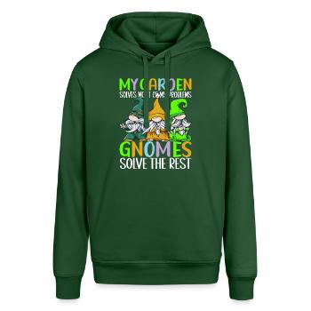 Gartenzwerge Gartenarbeit - Stanley/Stella Unisex Hoodie SOUNDER - Flaschengrün - Vorne - Alina (178cm) & Michal (187cm)