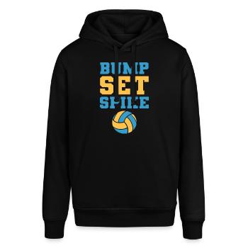 Bump Set Spike Volleyballspieler - Stanley/Stella Unisex Hoodie SOUNDER - Schwarz - Vorne - Alina (178cm) & Michal (187cm)