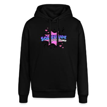 Caring is my superpower trait - Stanley/Stella SOUNDER Unisex Hoodie - black - Front - Alina (178cm) & Michal (187cm)