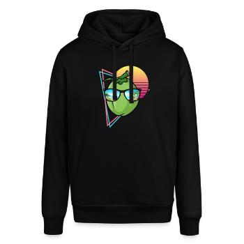 Retro Kokosnuss Design - Stanley/Stella Unisex Hoodie SOUNDER - Schwarz - Vorne - Alina (178cm) & Michal (187cm)